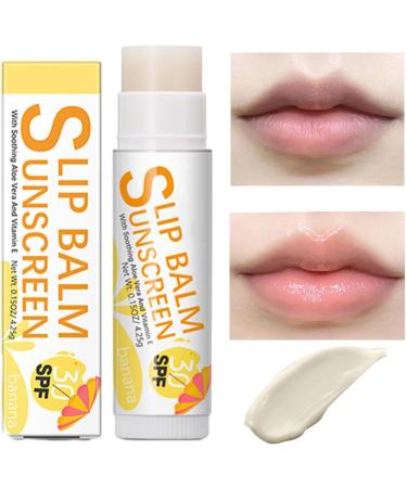 SPF Lip Balm | Hydrating Bum Sun Lip Balm SPF30 - Lip Sunscreen Travel Size Sunscreen for LipsProtects Soothes Moisturizes Lip Care #1 Banana Flavor - Buy Online on SooperMarket.com