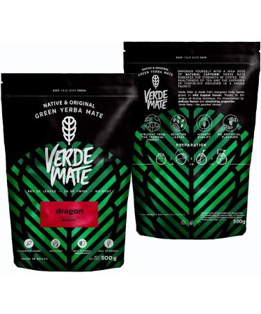 Verde Mate Green Dragon 0.5 kg | Tender yerba mate with dragon fruit flavour | Green and mild | Full of natural caffeine | Yerba Mate tea from Brazil 500 g | Air-dried - Buy Online on SooperMarket.com