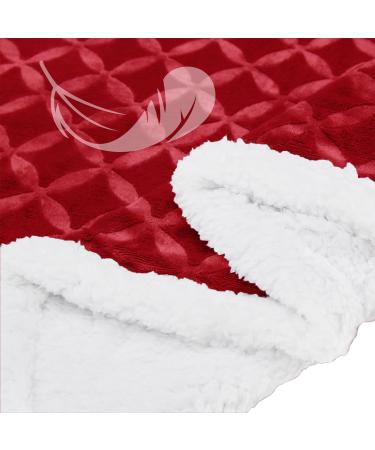 Red Sherpa Christmas Throw Blanket - Cozy Fluffy Reversible Flannel Fleece - 50x60 inches - Perfect for Couch, Sofa, Bed - Warm & Plush - Buy Online on SooperMarket.com