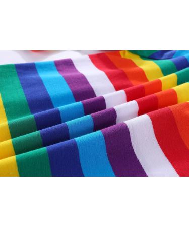 Mud Kingdom Little Boys T-Shirt - Hot Pink Rainbow Stripe, 5 Years, Long Sleeve - Buy Online on SooperMarket.com