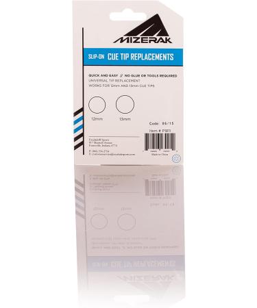 Mizerak Universal Cue Tip Replacements - 12mm & 13mm - No Glue or Tools Needed - Buy Online on SooperMarket.com