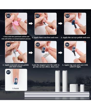 Cat Eye Nail Magnet Set - 5 Pcs Double Ended Strong Magnets for 3D Gel Polish | DIY & Salon Use - Buy Online on SooperMarket.com