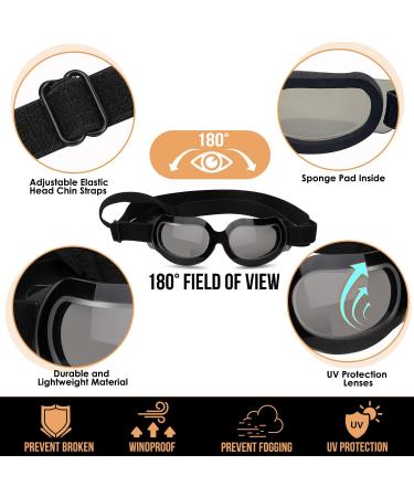 SlowTon Small Dog Helmet & Goggles Set - UV Protection Dog Sunglasses & Motorcycle Helmet for Safety Riding, Adjustable Belt & Ear Holes - Black - Buy Online on SooperMarket.com
