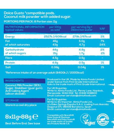 Koko Plant Based Dolce Gusto Compatible Pods (8 Pods x 5 Cases Coconut Milk) Coconut 8 Pods x 5 Cases - Buy Online on SooperMarket.com
