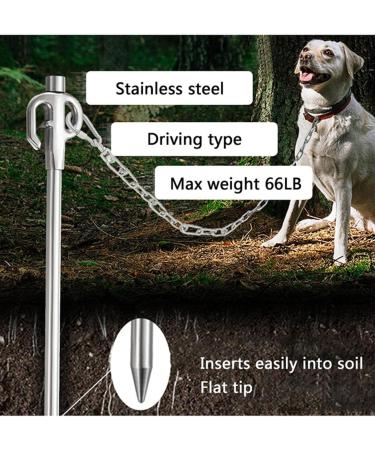 Durable Stainless Steel Dog Mooring Stake | Strong & Reliable for Yard Camping & Beach - Buy Online on SooperMarket.com
