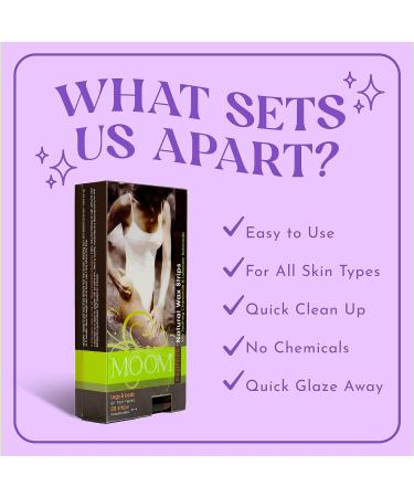MOOM Express Natural Wax Strips - Pre-Waxed Hair Removal Kit for Legs, Bikini, Face, and Body - On-the-Go Waxing Solution - 10 Double-Sided Strips + Finishing Oil (20 count) - Buy Online on SooperMarket.com