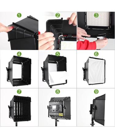GVM Foldable Softbox Diffuser with Grid Beehive for RGB 800D/560AS/480LS Series LED Video Light Suitable for Studio Lighting Portrait Photography Video Lighting Led Panel 2 Packs 11"x11" - Buy Online on SooperMarket.com