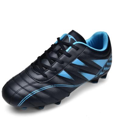 Littleplum Football Boots Kids Football Shoes Outdoor Athletic Soccer Shoes 36 EU A Black Blue