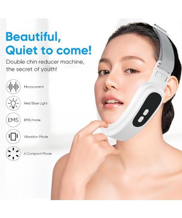 Electric Double Chin Reducer with Blue Red Light for Skin Lifting & Shaping - Buy Online on SooperMarket.com