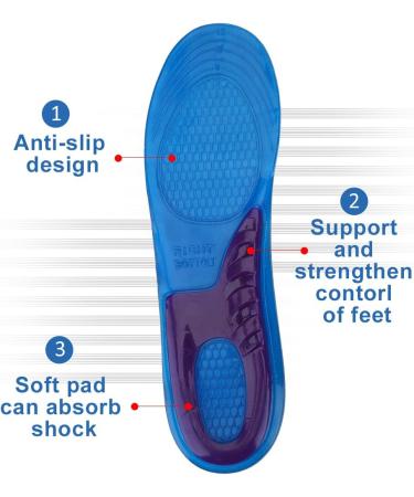 Alomejor Gel Sport Insoles - Orthopedic Massage & Shockproof Silicone Inserts for Men & Women | Comfortable & Deodorant | Sizes L (44-50) - Buy Online on SooperMarket.com