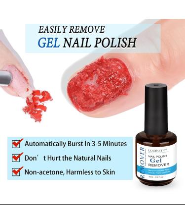 LOUINSTIC Quick Gel Polish Remover Kit - 3-5 Minute Nail Polish Removal with Peel Off Latex Tape Barrier - Buy Online on SooperMarket.com