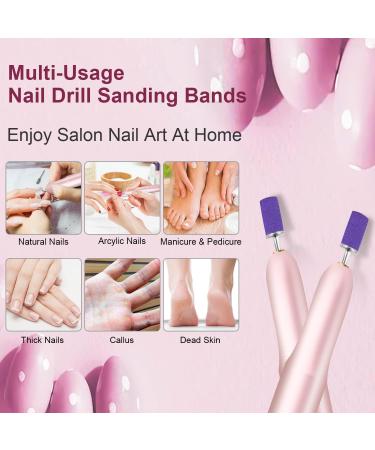 100Pcs Medium Grit Sanding Bands for Nail Drill - 150 Grit Professional Nail Sanding Band Set with 3/32 Nail Drill Bit for Acrylic Nails - Purple - Buy Online on SooperMarket.com