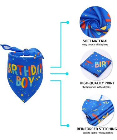 Blue Dog Birthday Boy Bandana for Small to Large Dogs - Puppy Party Scarf - Buy Online on SooperMarket.com