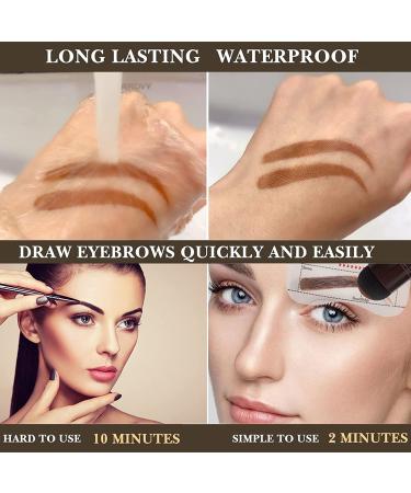 Eyebrow Stamp Stencil Kit - Waterproof Brow Stamp with 5 Reusable Stencils (Light Brown) - Buy Online on SooperMarket.com