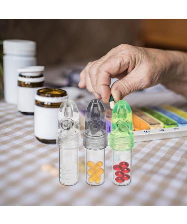 PACKOVE 4pcs Pills Organizer Glass Pills Bottles Travel Outdoor Pills Bottles Portable Pills Cases for Outdoor Camping Travel Assorted Color 2 7.00X2.00X1.50CM - Buy Online on SooperMarket.com
