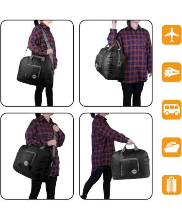 WANDF Airlines 1622 Foldable Travel Duffle Bag - Black 16x16 inches (20L) - Ideal for Travel, Gym & Sports - Buy Online on SooperMarket.com