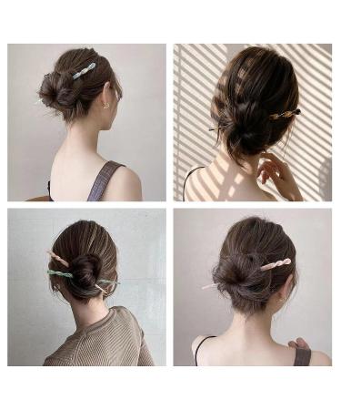 10 Pieces Leopard Print Acetate Hair Sticks - Vintage Styling for Women - Tortoise Shell Hairpins - Long Hair Accessories with Flannelette Bag - Buy Online on SooperMarket.com