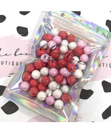 Valentines sprinkles chocolate balls for cakes cupcake edible toppers sprinkle mix blend red pink white pearls party decoration baking biscuits cake topper VALENTINES MIX CHOCOBALLS