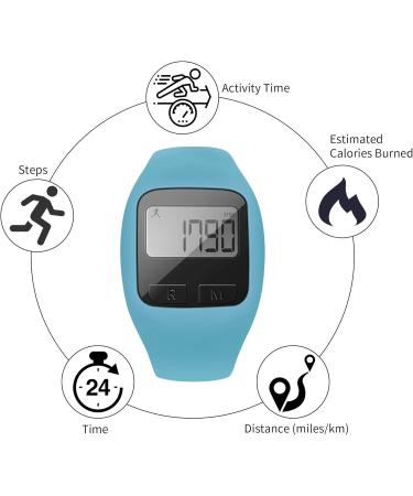 BATAUU Fitness Tracker 3D Digital Watch Pedometer | Step Counter, Distance Tracker, Calorie Counter | Walking & Running | Easy-to-Use | Blue - Buy Online on SooperMarket.com