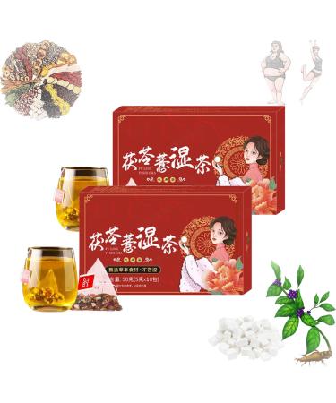 Body Dampness Clearing Herbal Tea Dampness Removing Tea Fu Ling Yi Shi Cha Herbal Stone Clearing Tea Liver Care Tea From China 18 Flavors Liver Care Tea 10packs/ Box (2pcs)