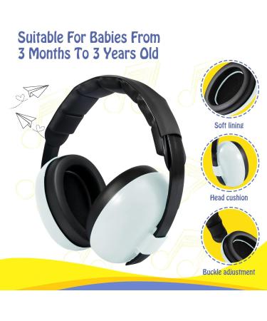 GUKOY Baby Ear Protection Headphones for Ages 0-3 Years | Noise Cancelling Ear Defenders for Infant Hearing | White - Buy Online on SooperMarket.com
