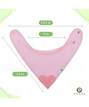 Set of 4 Baby Bandana Teething Bibs with Silicone Teether - Solid Pink Colors - Buy Online on SooperMarket.com