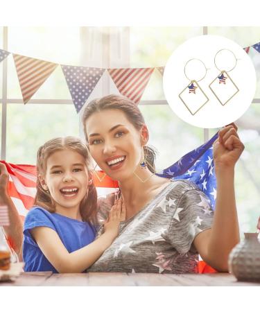 KESYOO 2 Pairs Independence Day Ear Pendants | Stylish Ear Rings & Drops for Party | Independence Day Decoration - Buy Online on SooperMarket.com