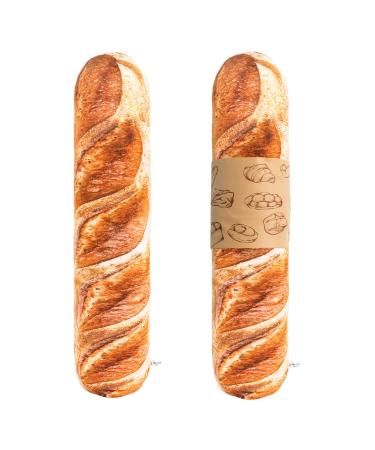 MEWAII 3D simulation bread long plush pillow 90cm cuddly pillow soft butter toast bread body cushion lumbar baguette back pillow bread shape filled toys gift for girls boys French bread 90 cm