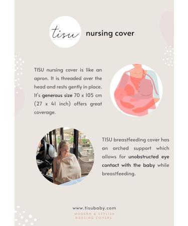 Nursing Cover for Baby Breastfeeding & Pumping | Multi-Use Car Seat Stroller Cover | Organic Muslin Cotton | TISU Mauve Pink - Buy Online on SooperMarket.com