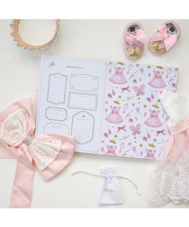 Rayne Baby Princess Memory Book Kit | Baby Journal Scrapbook with Keepsake Box, Pouches & Boho Milestone Stickers | Girl Baby Album | Perfect Princess Baby Gift - Buy Online on SooperMarket.com