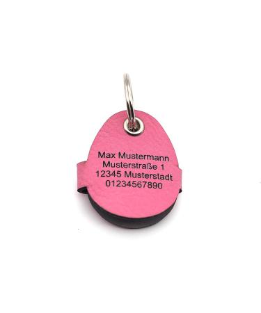 Personalized Copter Farm Dog Brand Bag - Engraved Pink Oval Leather Collar | Art & Real Leather | Custom Dog Tags - Buy Online on SooperMarket.com