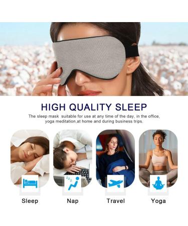 Adjustable Light Blocking Eye Mask for Travel, Yoga, and Deep Sleep - Light Grey - Buy Online on SooperMarket.com