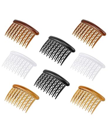Teeth hairpise hair side comb plastic hair comb hair jewelry insertion comb plastic hair clip comes hair comb side hair comb women for fine hair and bridal veils 8 pieces