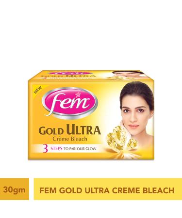 Fem Gold Ultra Cream Bleach 30g - Gentle Skin Lightening & Hair Removal for All Skin Types - Buy Online on SooperMarket.com