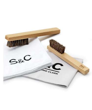 Stone and Clark Horse Hair Shoe Brush - Polish Your Leather to Perfection - Shoe Polish Brush with 100% Horse Hair Bristles & Concaved Beech Wood Handle (Detail Brushes)