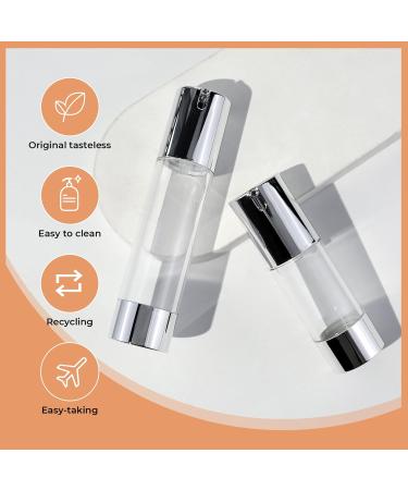 Longway Silver Airless Cosmetic Cream Pump Bottle Travel Size 1oz/30ml (Pack of 6) - Refillable Containers - Buy Online on SooperMarket.com