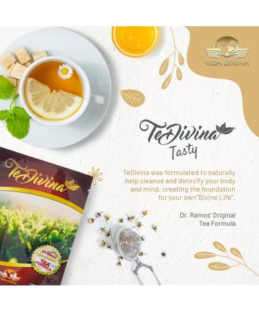 Vida Divina TeDivina Detox Tea - All Organic Caffeine-Free Cleansing Formula | 12 Herbs for Colon Cleanse & Digestive Health | Body Detox | Original Flavor | 0.3oz (Pack of 6) - Buy Online on SooperMarket.com