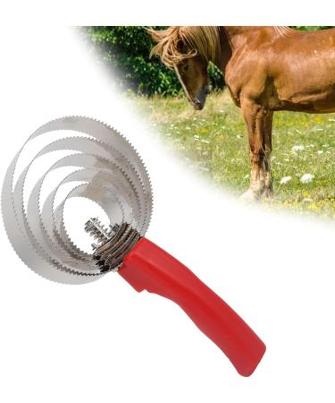 Stainless Steel Horse Curry Comb - Cattle Itching Brush for Horses Sheep & Cows | 5 Rings Horse Care Tool - Buy Online on SooperMarket.com