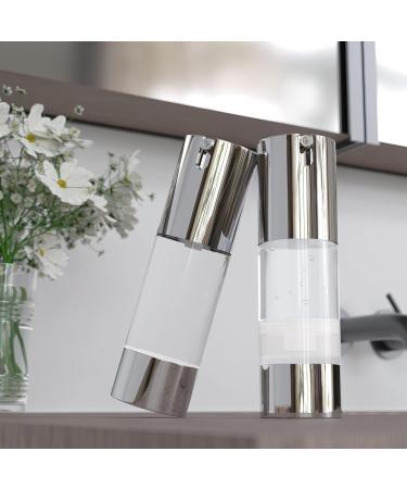 Longway Silver Airless Cosmetic Cream Pump Bottle Travel Size 1oz/30ml (Pack of 6) - Refillable Containers - Buy Online on SooperMarket.com