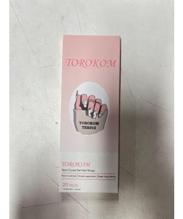 Semi Cured Gel Nail Strips in Blue - Long Lasting Waterproof Nail Wraps with Cuticle Stick, File, Wipes & Sealing - Pink Butterfly Design | EBANKU - Buy Online on SooperMarket.com
