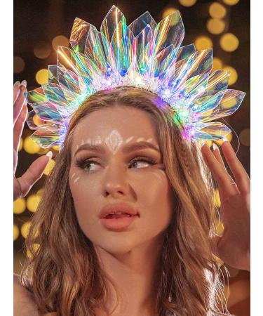 EARENT Light Up Headband | LED Glow Hair Hoop for Women and Girls - Perfect for Rave, Nightclub, Costume Party - Buy Online on SooperMarket.com