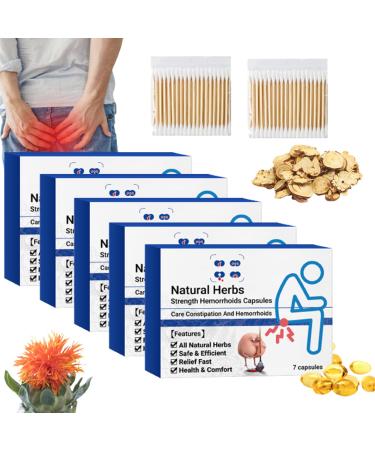 Qosneoun Heca Natural Herbal Strength Hemorrhoid Capsules Natural Hemorrhoid Relief Capsules Hemorrhoid Treatment Hemorrhoid Suppository (5)