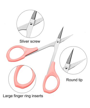 2 Pack Curved Craft Scissors for Eyebrow & Eyelash Extensions - Stainless Steel Beauty Trimming Scissors (Pink, 4 Inch) - Buy Online on SooperMarket.com