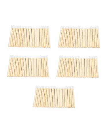 HUSHUI 100Pcs Bamboo Handle Lip Brush Set Portable Disposable Lipstick Applicator for Makeup Tool and Lip Gloss Wand