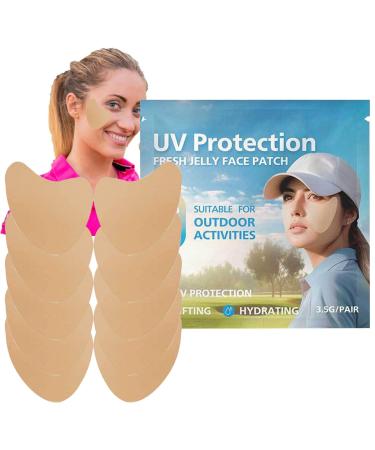 Teksome Sun Protection Face Patch - 5pair Facial Sunscreen Patch Comfortable UV Facial Patches Portable Clear UV Protection Face Patch for Outdoor