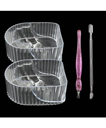 4PCS Nail Bowl Soak Set AMOYUN Crystal Soak Off Bowls Finger Soaking Bowl Gel Remover Manicure Bowl with Professional Triangle Cuticle Peeler and Nail Cuticle Remover Trimmer set1