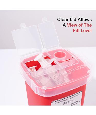Alcedo Sharps Container 1 Quart (3-Pack) | Biohazard Needle Disposal | Portable for Home & Professional Use - Buy Online on SooperMarket.com