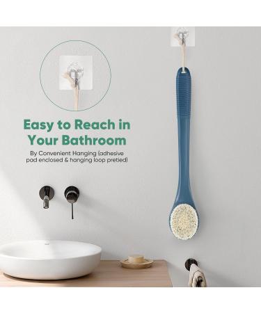 Exfoliating Body Brush Shower Back Scrubber Men Women Elderly - Long Handle Dark Blue - Buy Online on SooperMarket.com