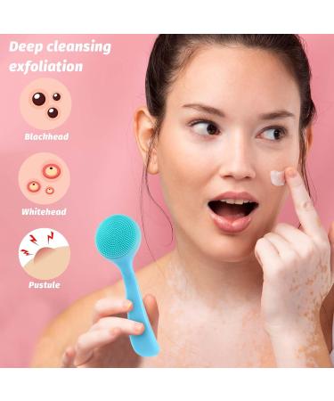 Wllhyf 2-Pack Manual Face Cleaning Brush - Soft Silicone Peeling Pads for Skin Care (Blue) - Gentle Cleanse & Remove Imprints - Buy Online on SooperMarket.com