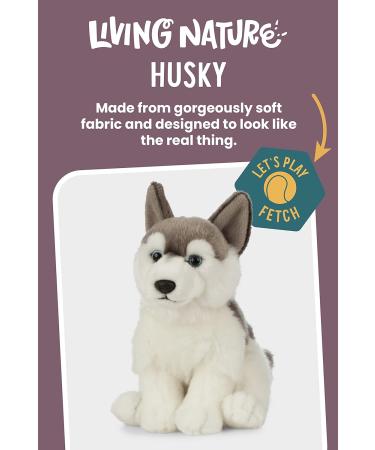 Living Nature AN461 Husky Realistic Soft Cuddly Dog Toy - Eco-Friendly Plush 21cm - Buy Online on SooperMarket.com